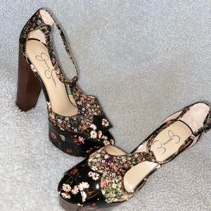 Dany T-Strap Platform Sandal Floral & Black Croc